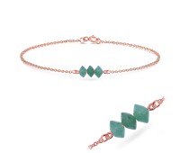Rose Gold Plated Aventurine Silver Bracelets BRS-425-RO-GP